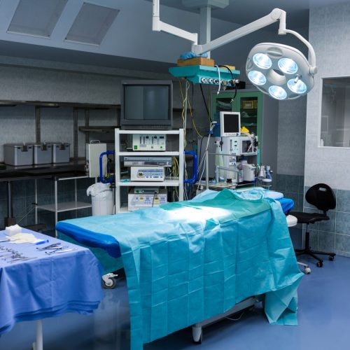 Interior view of operating room in hospital